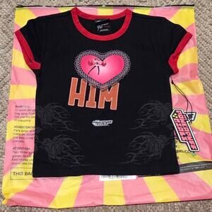 Civilregime Powerpuff Girls I Heart Him Baby Tee Size Medium NWT
